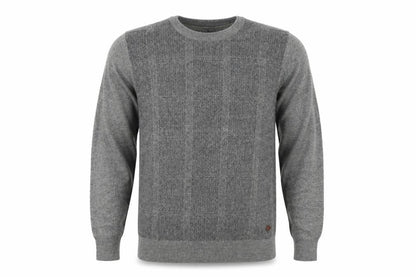 Front view of Hammond & Co. Grey Medium Check Wool jumper