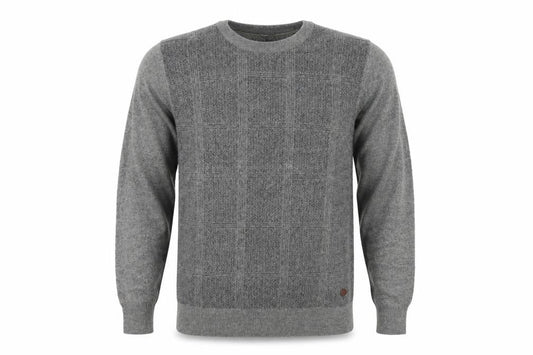Hammond & Co. Grey Medium Check Wool Pullover Jumper