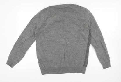 Back view of Hammond & Co. Grey Medium Check Wool jumper