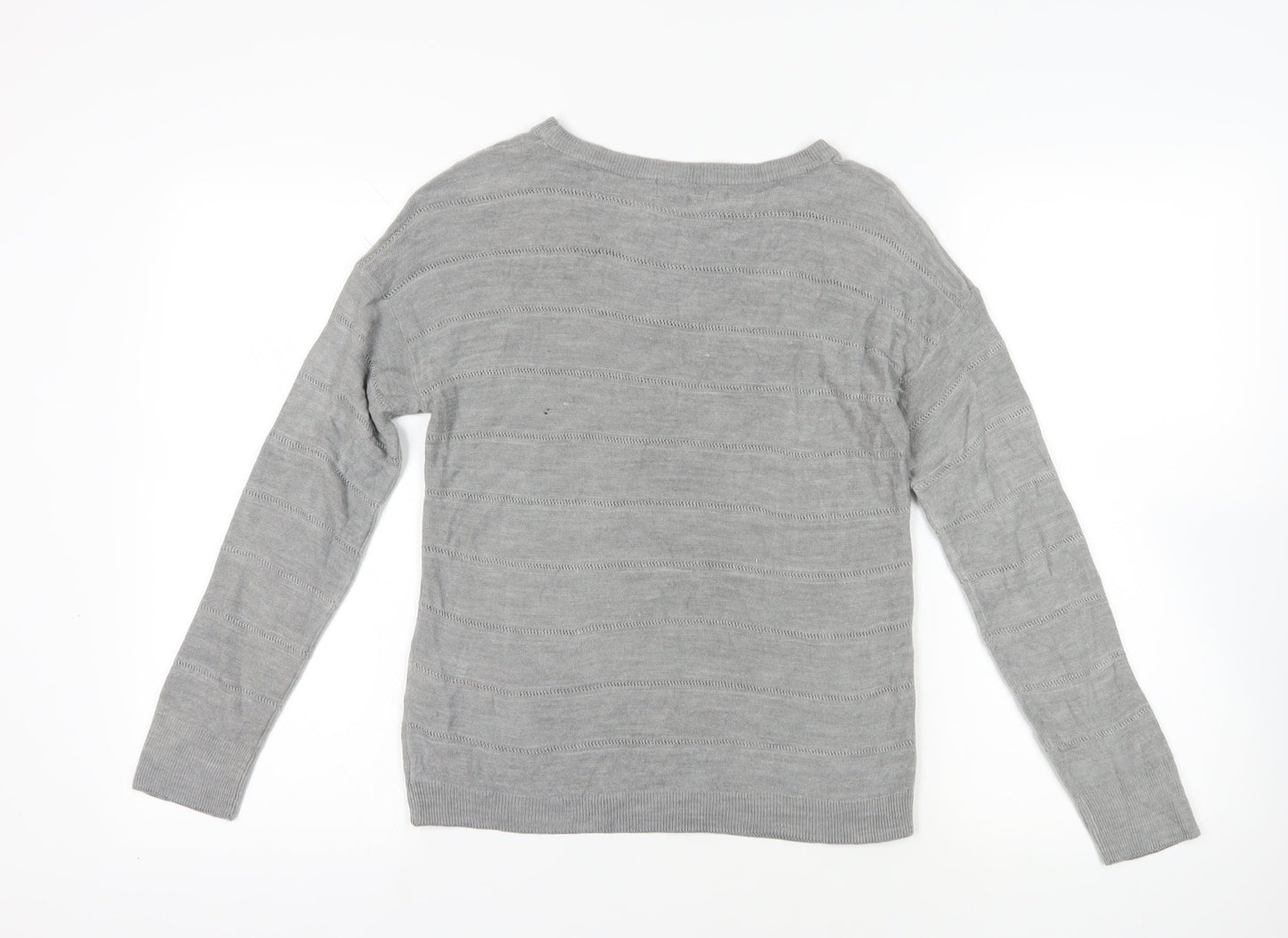 Jacqueline de Yong Grey Knit Pullover Jumper M