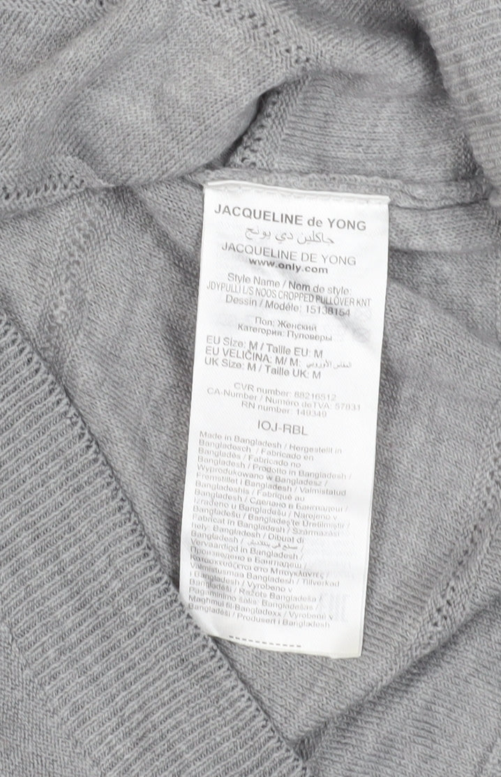 Jacqueline de Yong Grey Knit Pullover Jumper M