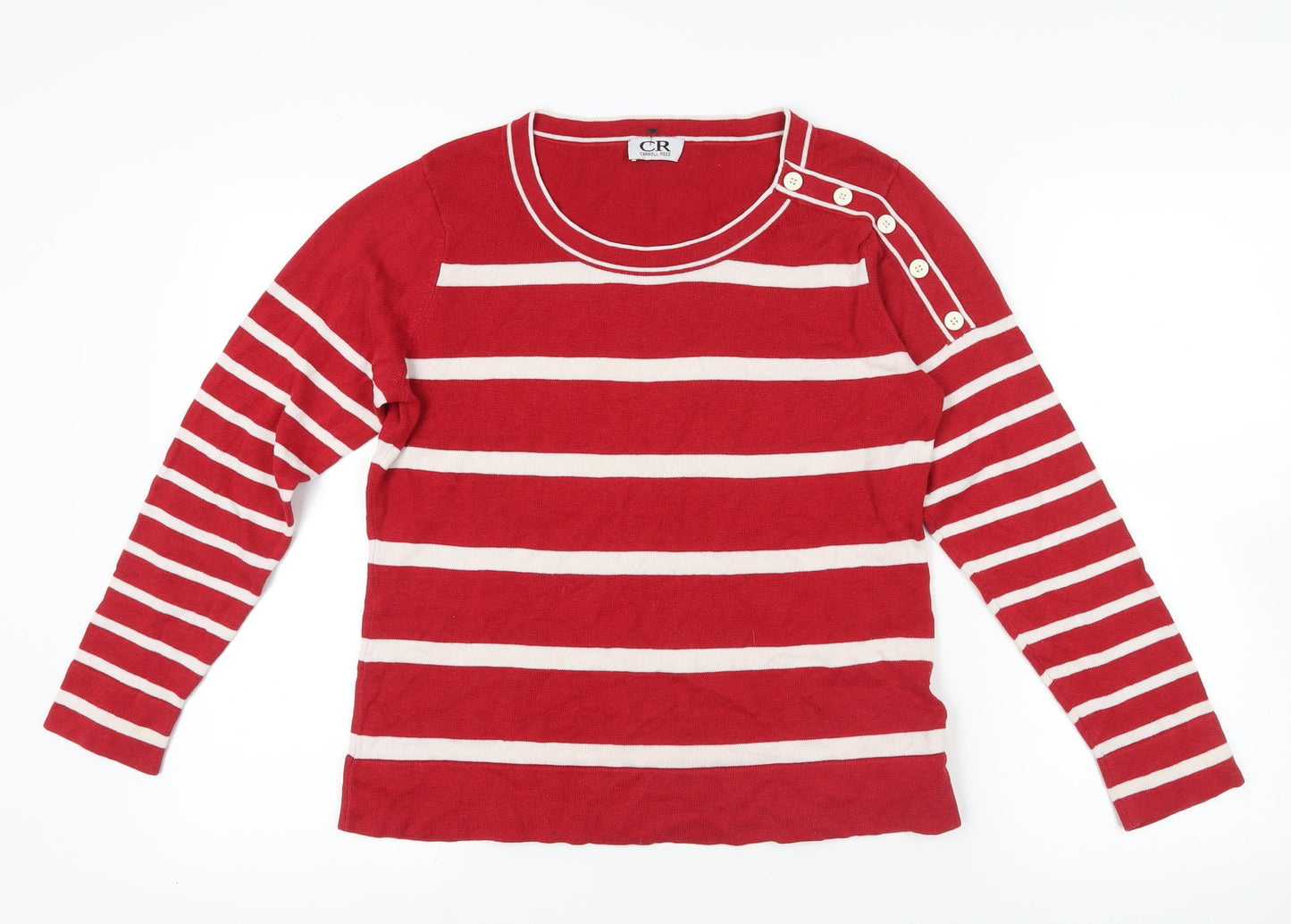 Carroll Reed Red Striped Pullover Jumper