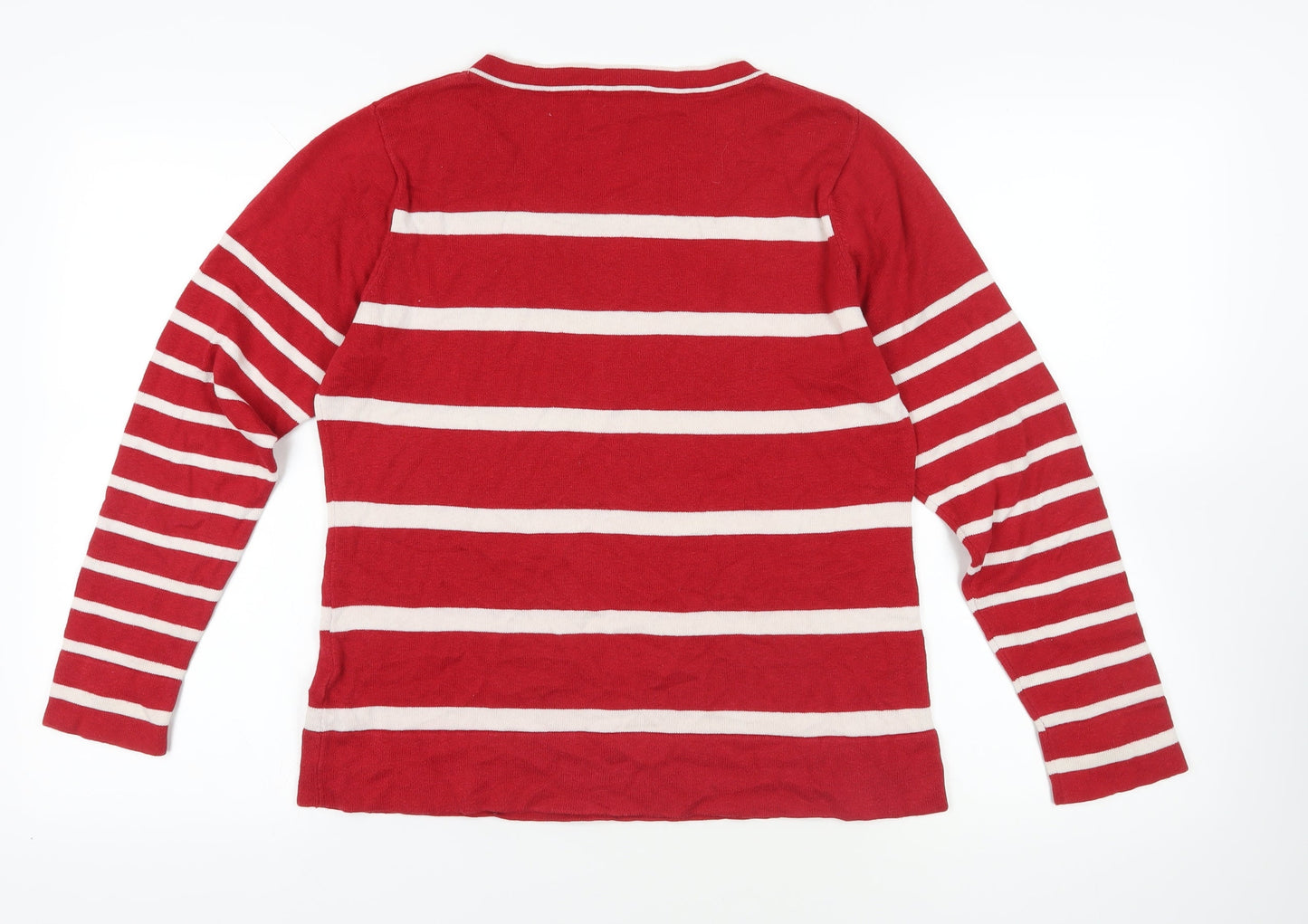 Carroll Reed Red Striped Pullover Jumper