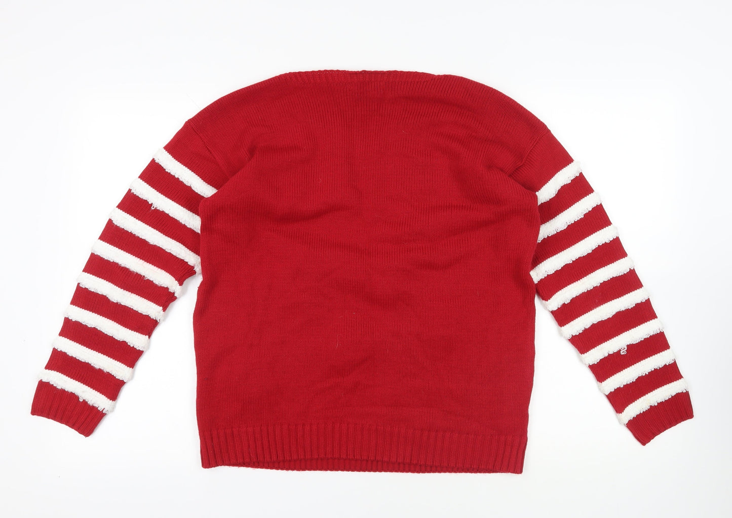 Pura Moda Red Christmas Jumper M Pullover V-Neck