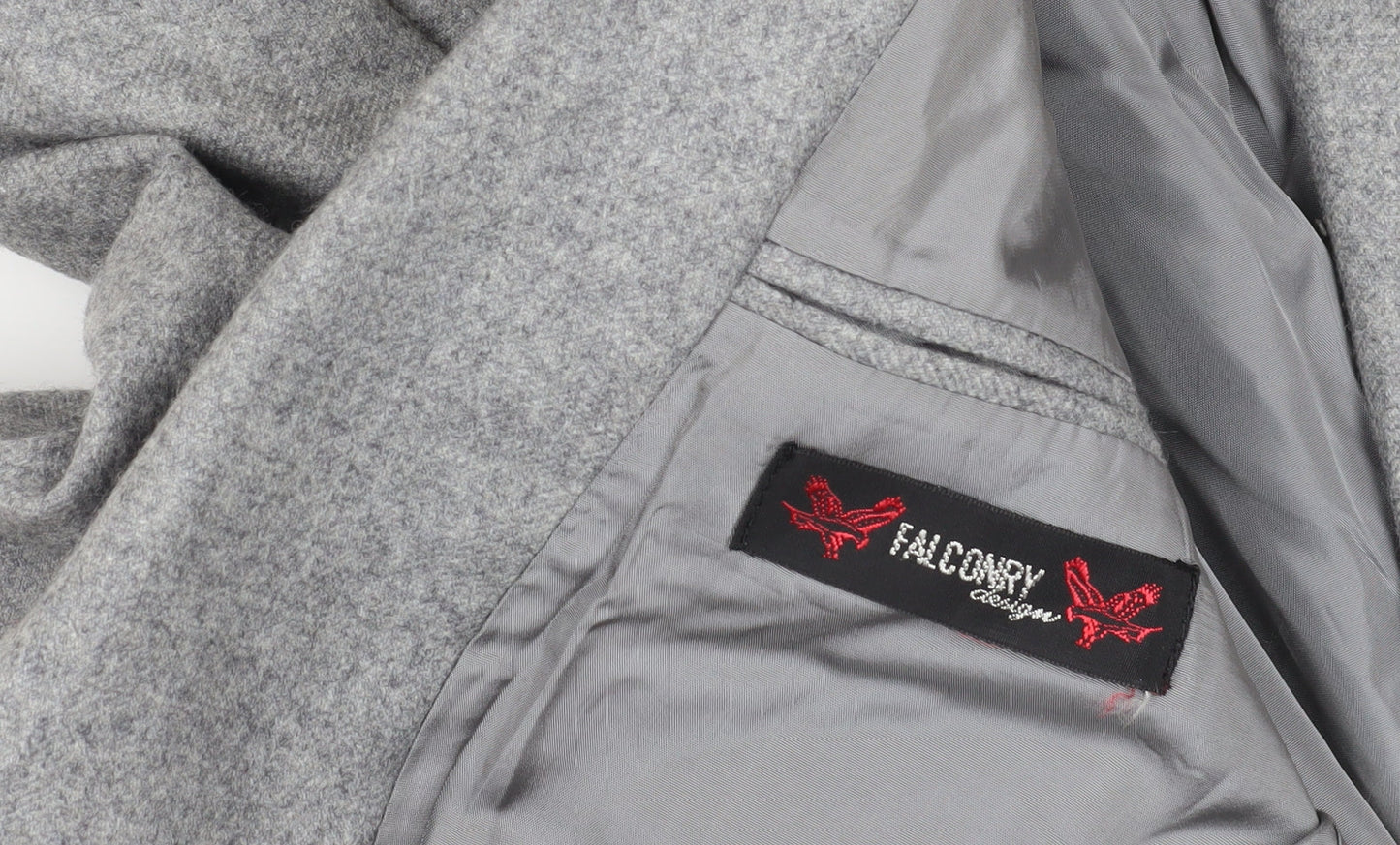 Falconry Designs Grey Blazer Size 38, Single-Breasted, Formal