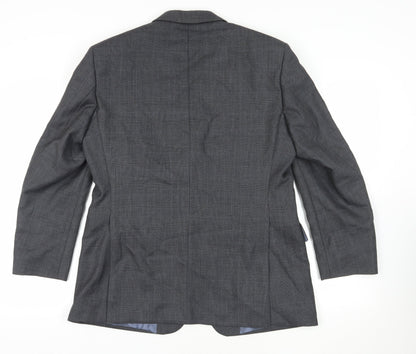 Back view of Berwin & Berwin Grey Wool Blazer, size M, Two-Button