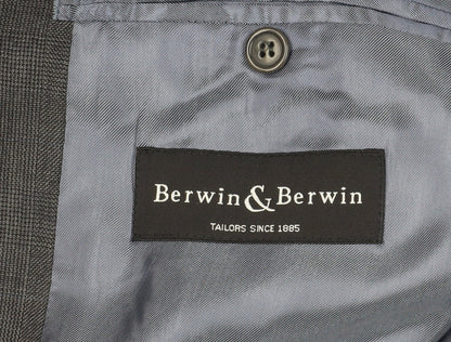 Close-up detail of Berwin & Berwin Grey Wool Blazer, size M, Two-Button