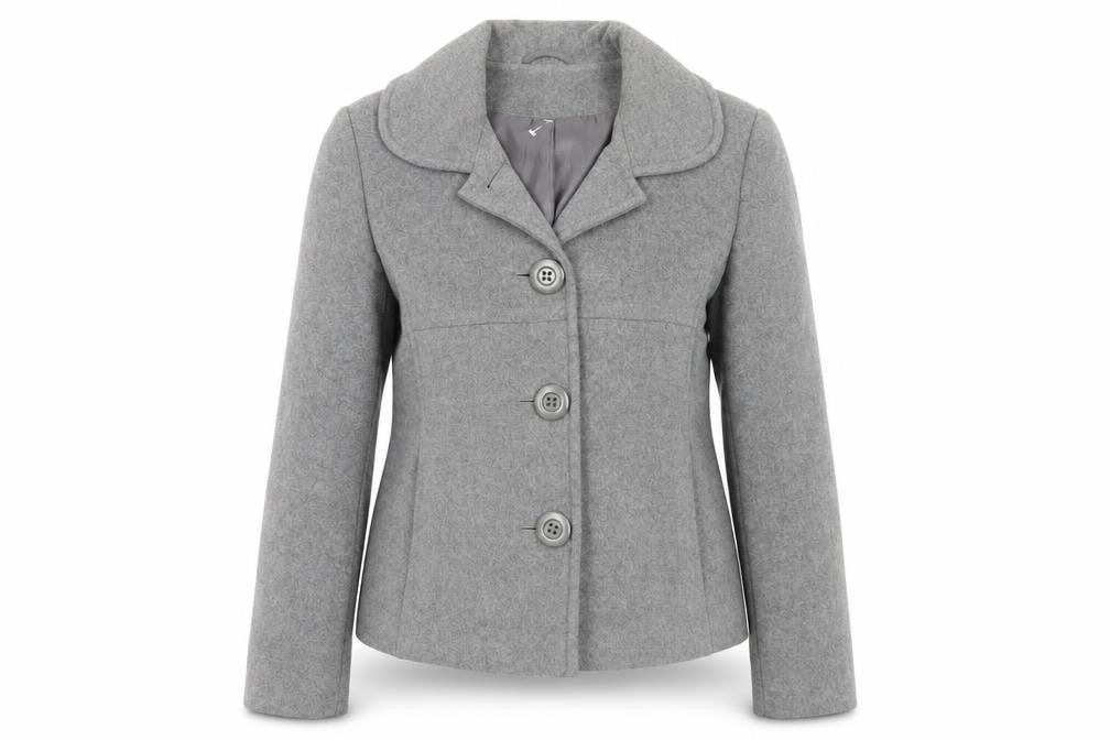 Dorothy Perkins Grey Buttoned Wool Jacket Size 12