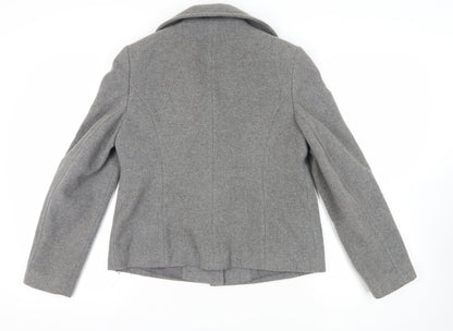Back view of Dorothy Perkins Grey Buttoned Wool Jacket, size 12
