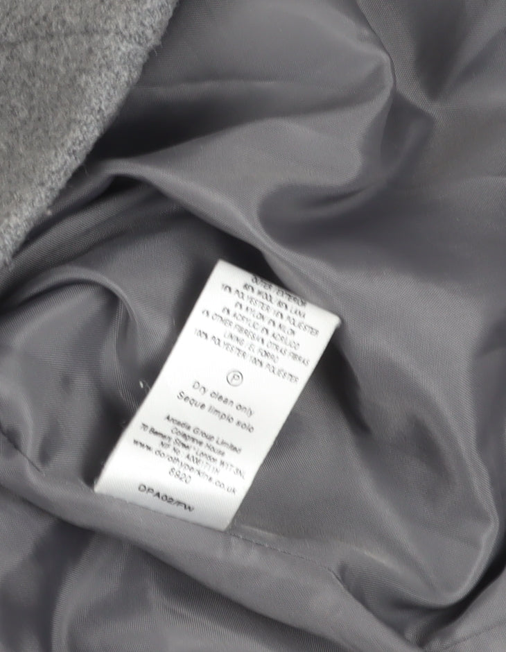 Dorothy Perkins Grey Buttoned Wool Jacket Size 12
