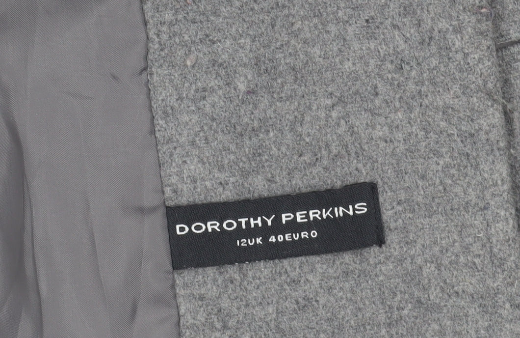 Dorothy Perkins Grey Buttoned Wool Jacket Size 12