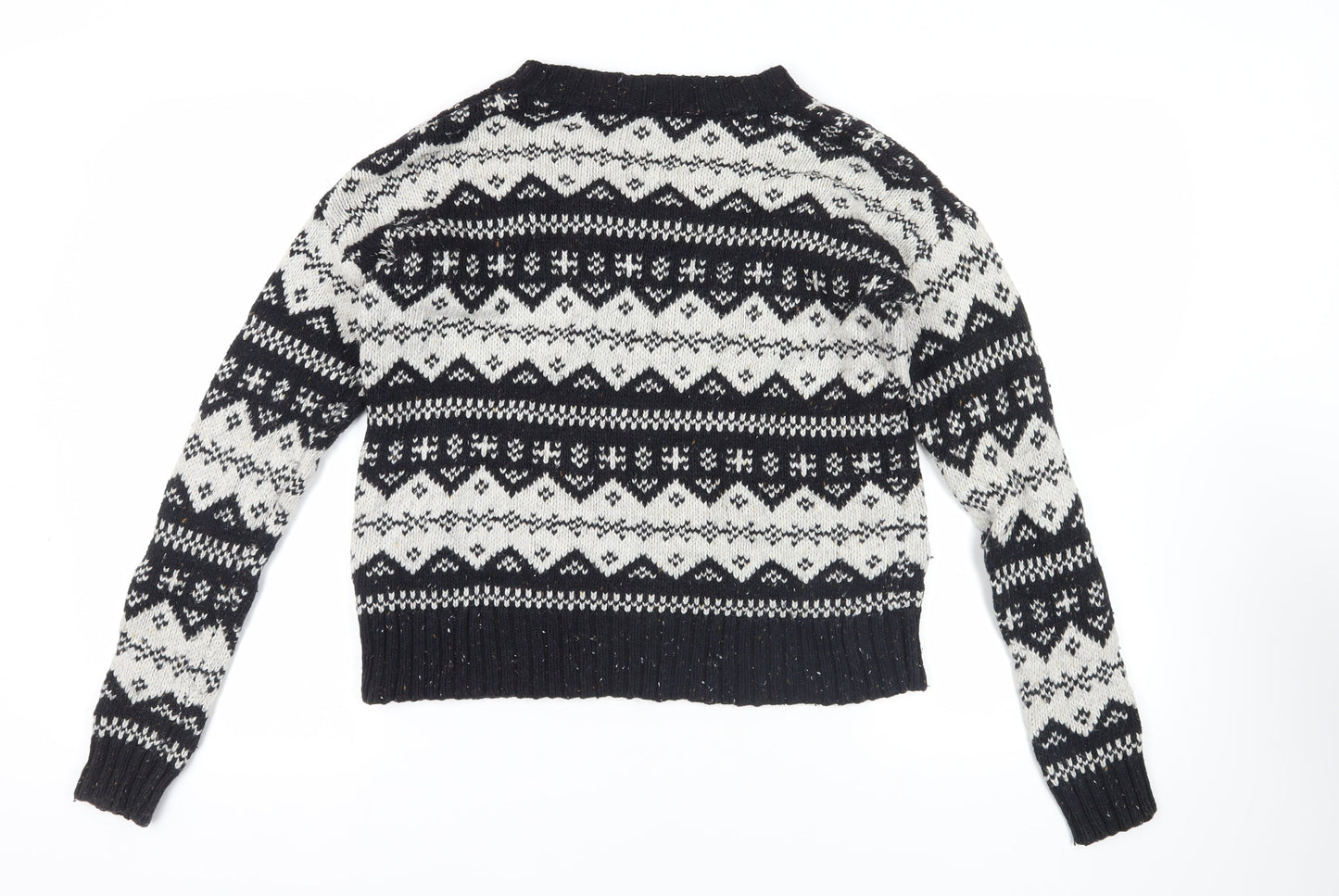 French Connection Black Fair Isle Knit Jumper - Medium