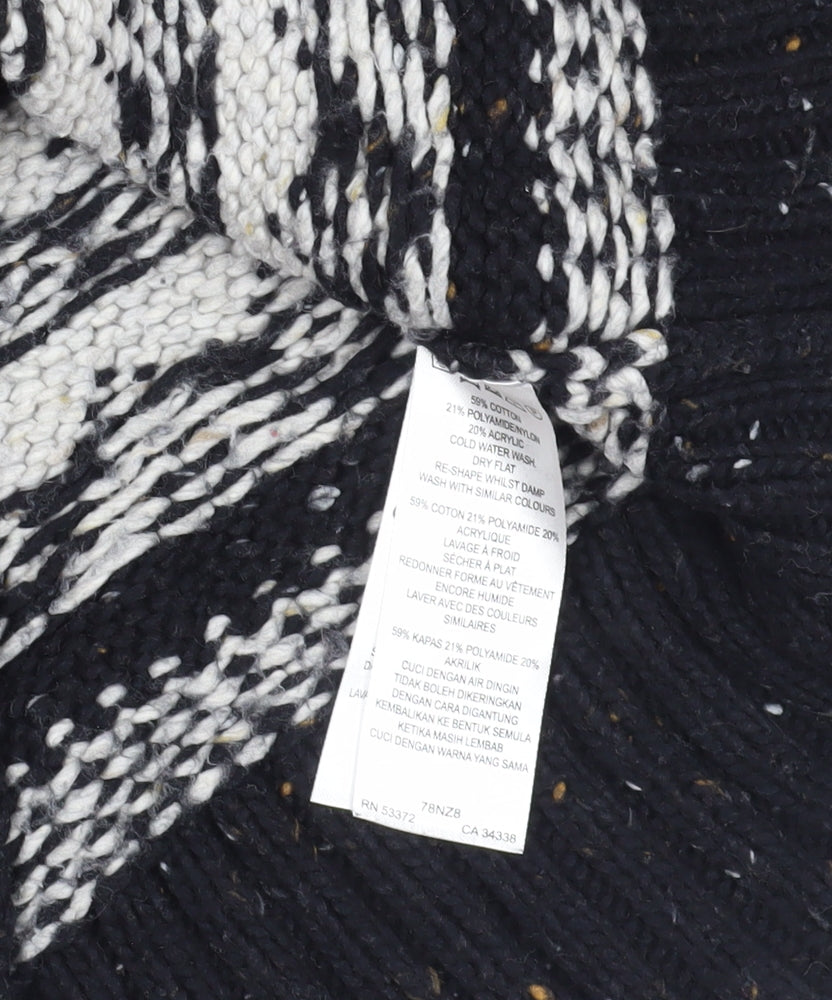 French Connection Black Fair Isle Knit Jumper - Medium