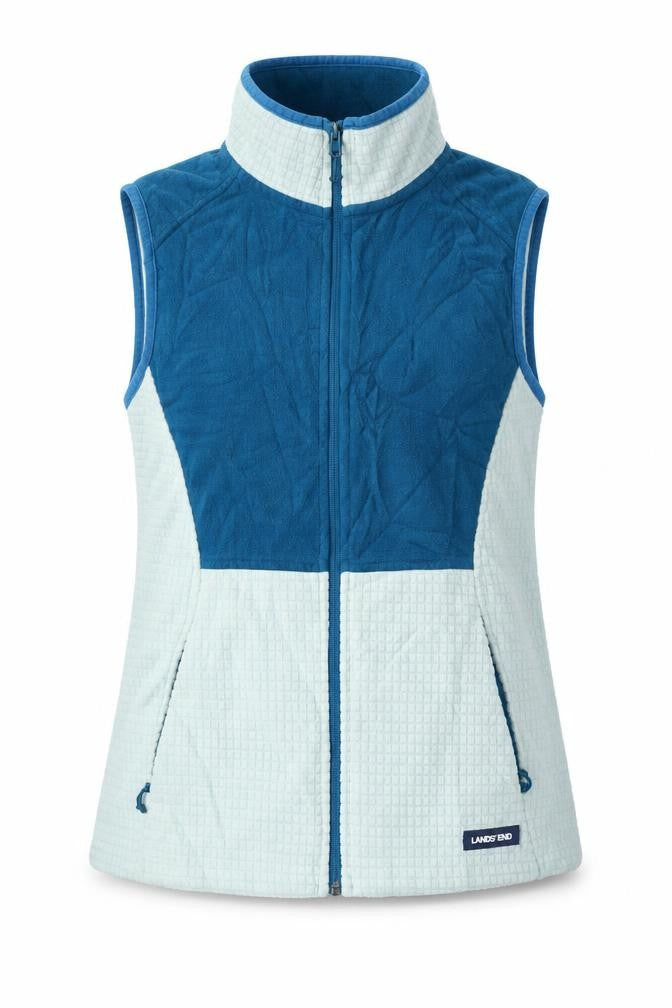 Lands' End Womens Blue Gilet Jacket Size S Zip