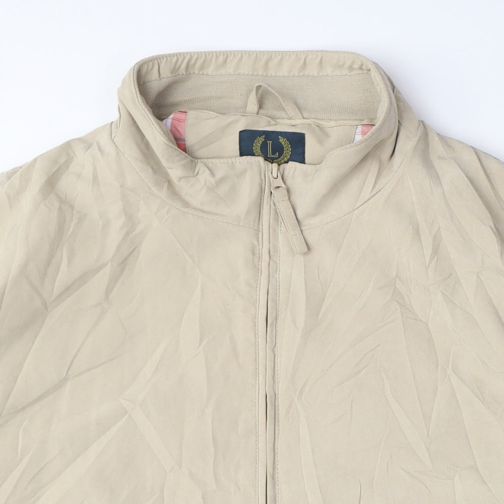 Lincoln Mens Beige Windbreaker Coat Size 2XL Zip