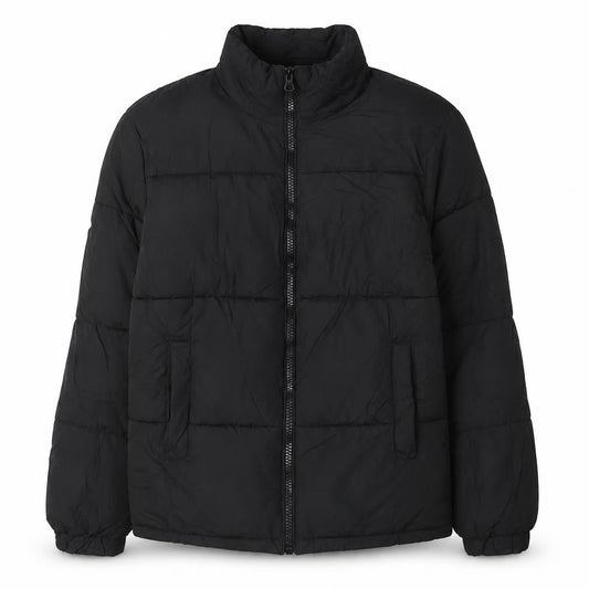 Bershka Womens Black Puffer Jacket Coat Size XS Zip