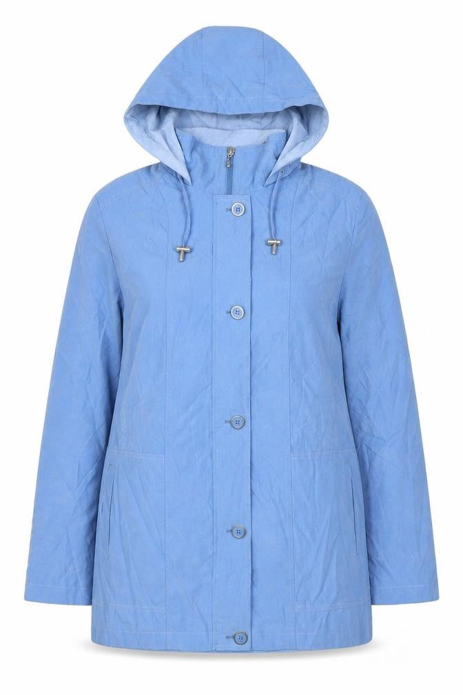 EMW Womens Blue Parka Coat Size 10 Button - Vintage