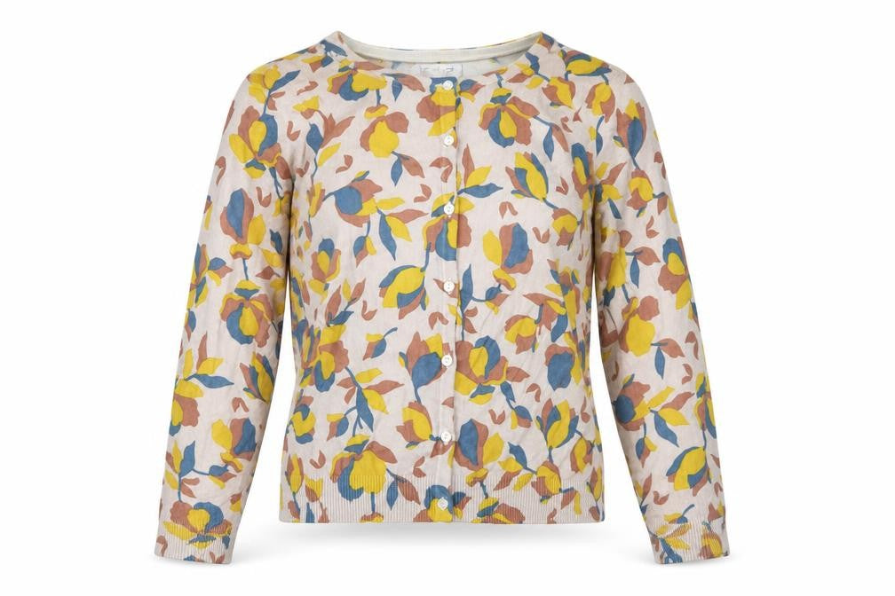 Rachel Zoe Womens Multicoloured Round Neck Geometric Cotton Cardigan Jumper Size M