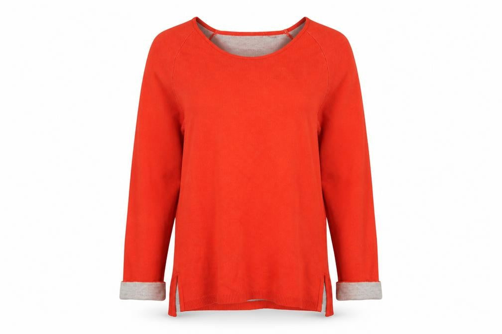 Foil Womens Red Round Neck Viscose Pullover Jumper Size XS