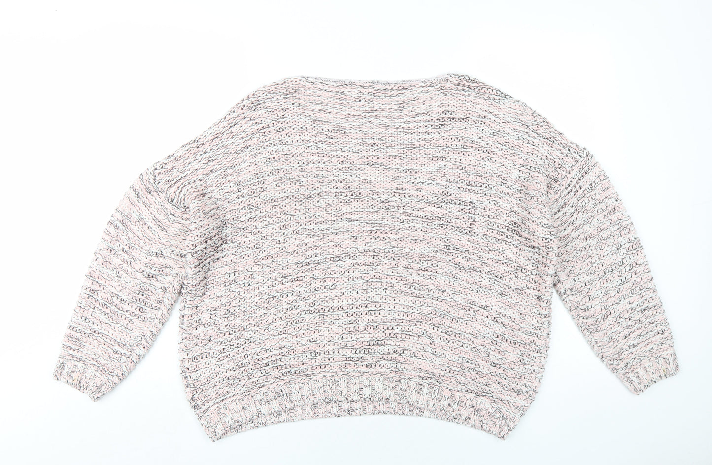 Anthology Womens Pink Round Neck Acrylic Pullover Jumper Size 20