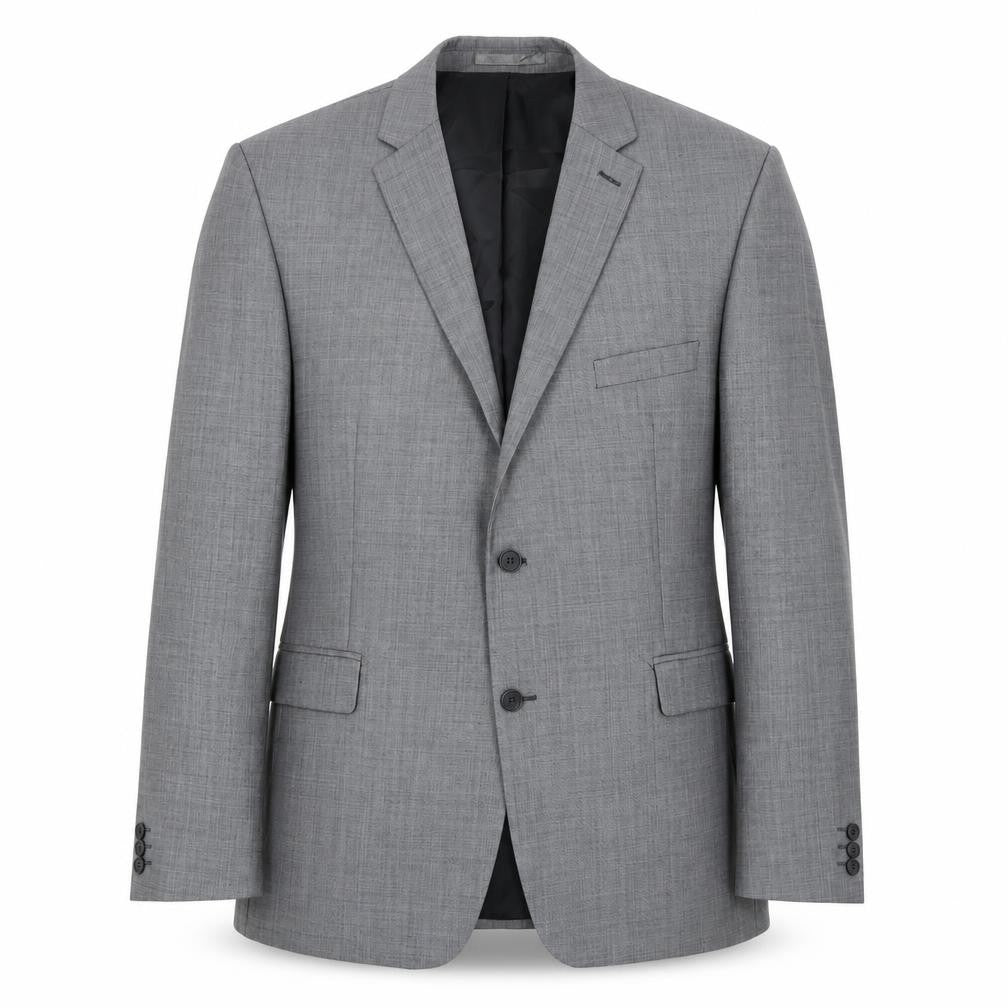 Karl Jackson Mens Grey Polyester Jacket Blazer Size 48 Regular