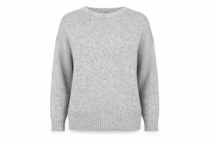 Mango Womens Grey Round Neck Acrylic Pullover Jumper Size M