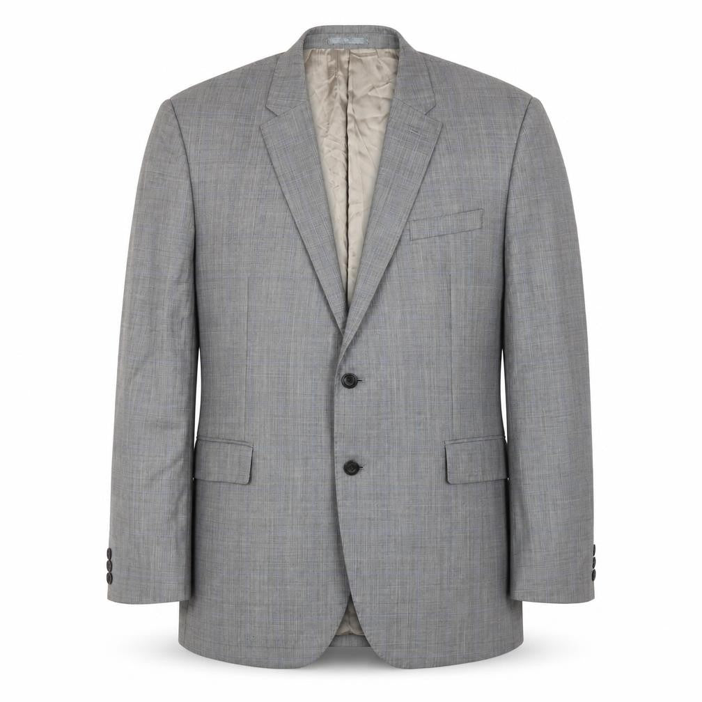 Revenge Mens Grey Plaid Wool Jacket Blazer Size 48 Regular