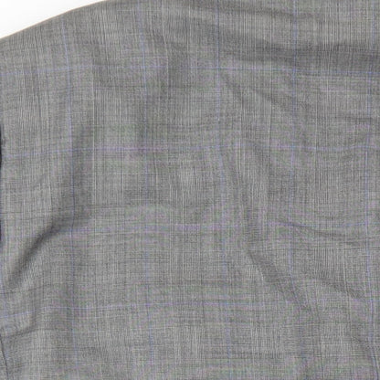 Revenge Mens Grey Plaid Wool Jacket Blazer Size 48 Regular