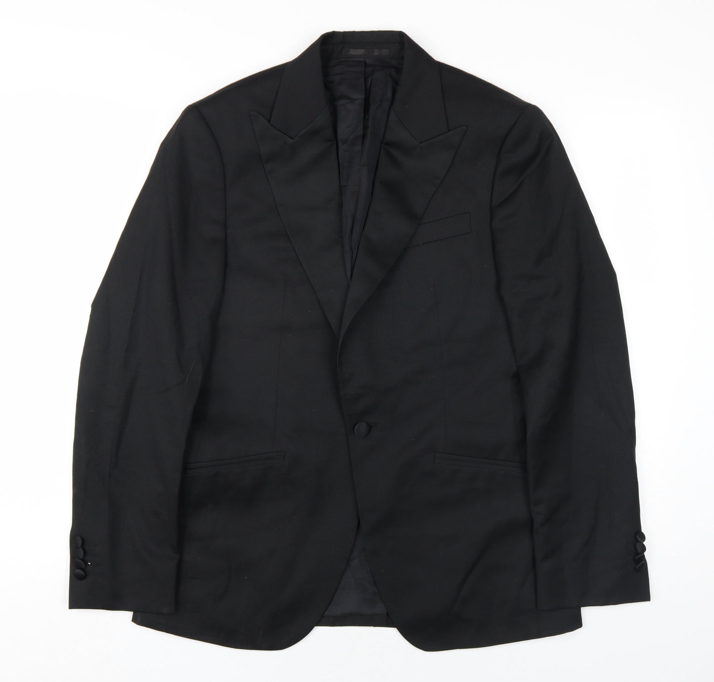 Henderson Mens Black Polyester Jacket Blazer Size 38 Regular