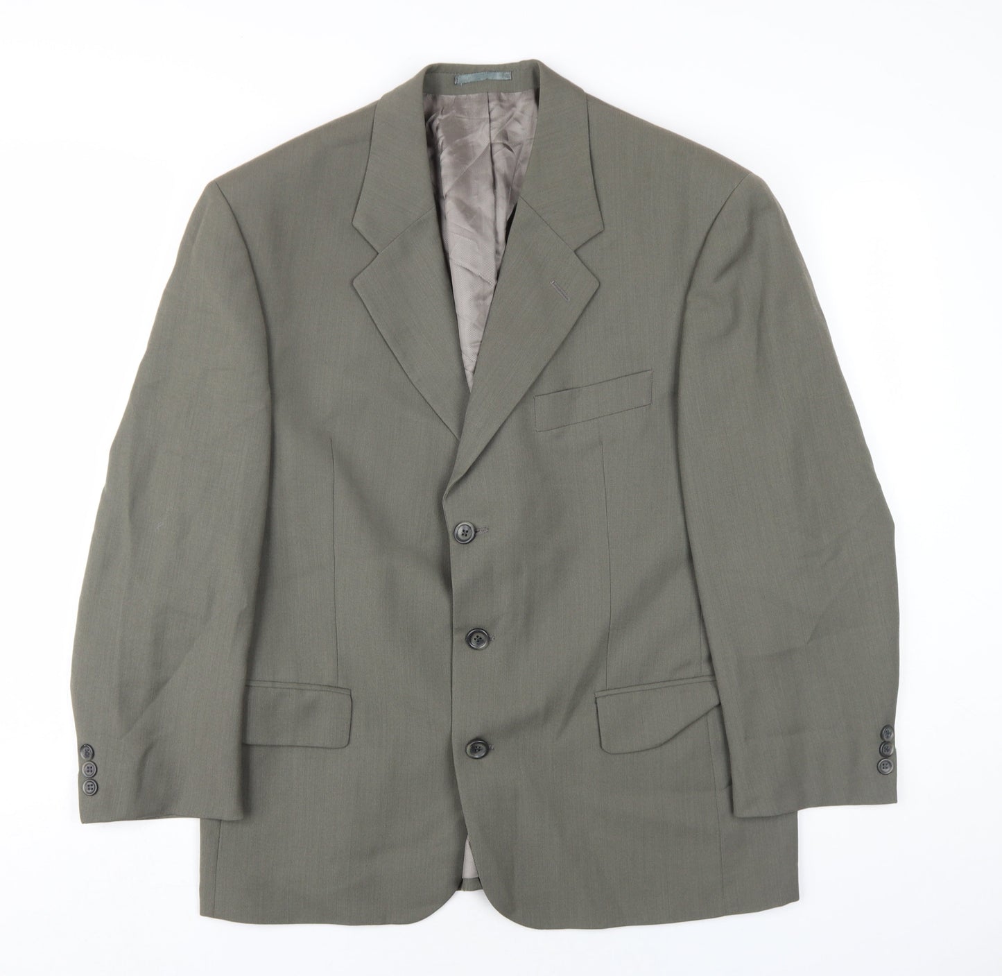 Lino Vierra Mens Grey Wool Jacket Suit Size 42 Regular