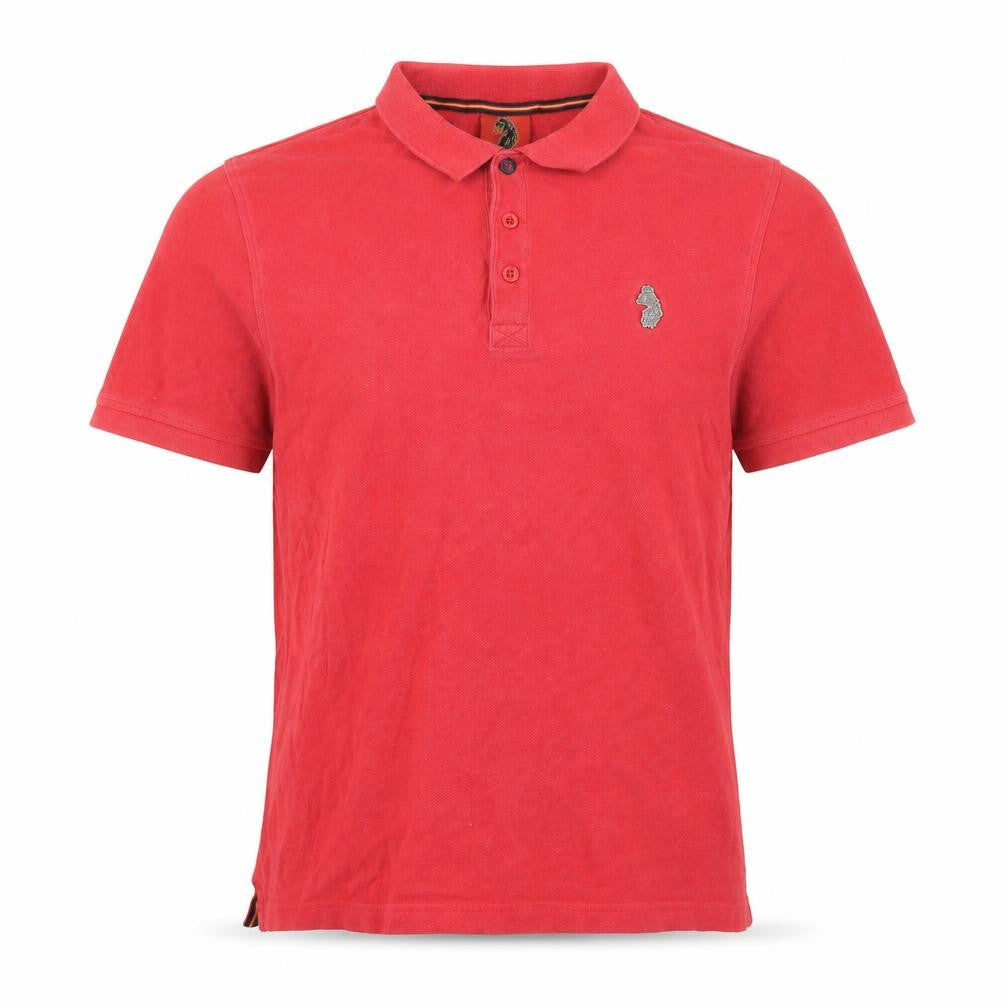 Luke Mens Red Cotton Polo Size XL Collared Button