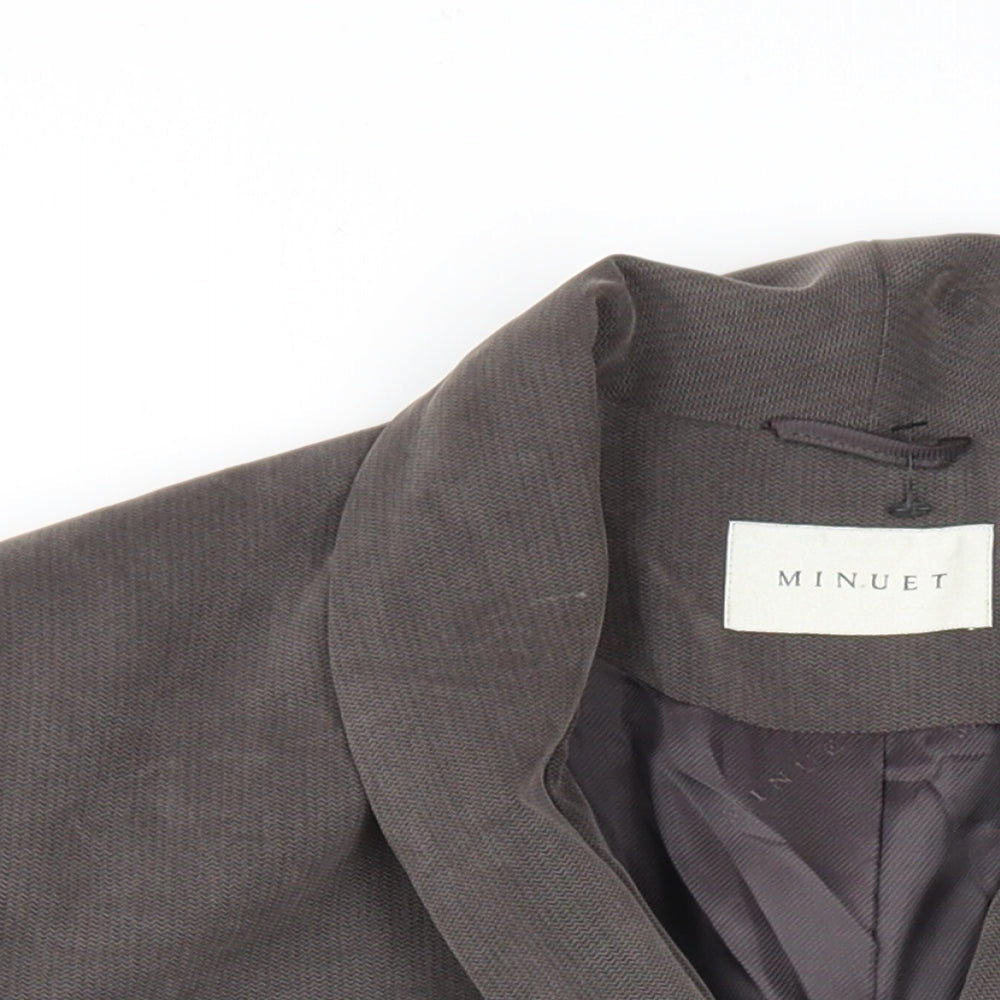 Minuet Womens Grey Jacket Blazer Size 16 Button