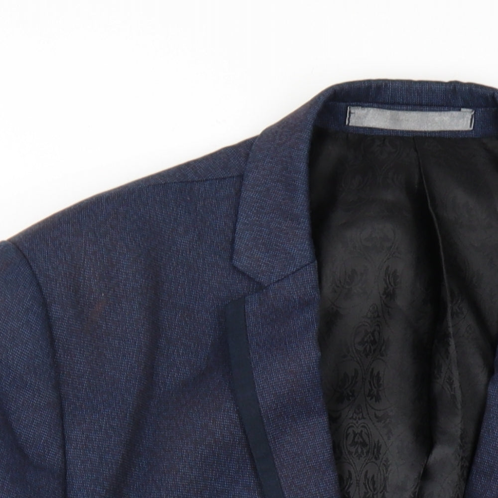 Red Herring Mens Blue Polyester Jacket Blazer Size 40 Regular