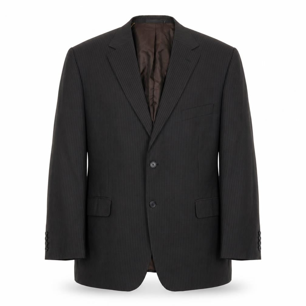 Marks & Spencer Mens Brown Striped Wool Jacket Blazer Size 46 Regular