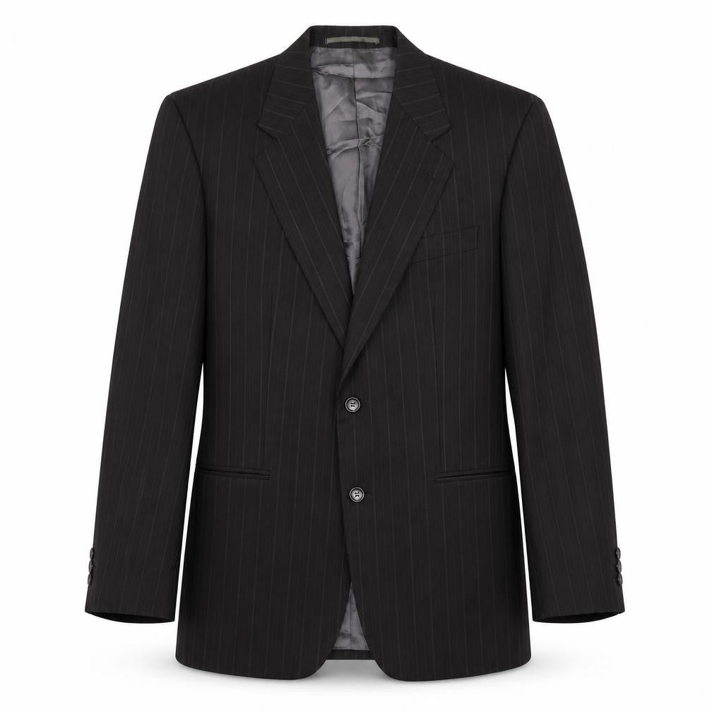 Beaumont Carr Mens Black Striped Wool Jacket Blazer Size 38 Regular