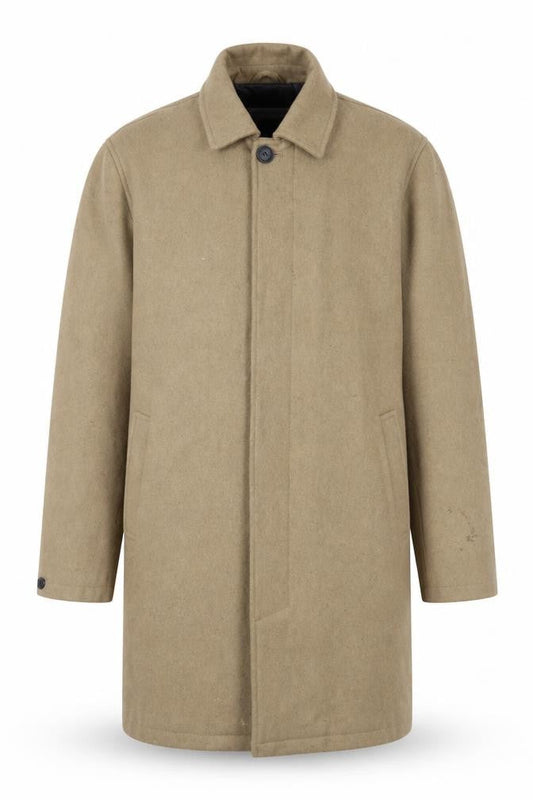Only & Sons Mens Beige Overcoat Coat Size L Button