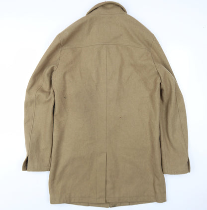 Back view of Only & Sons men’s beige overcoat coat, size L, button
