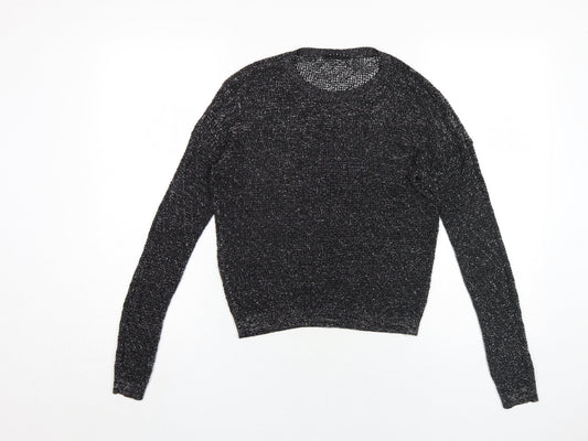 Sisley Womens Black Round Neck Polyester Pullover Jumper Size S