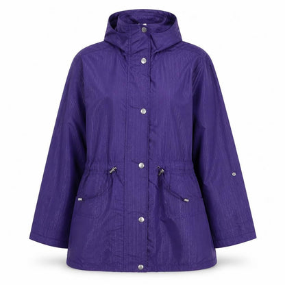 EWM Womens Purple Rain Coat Jacket Size 12 Zip