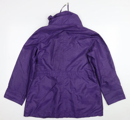 EWM Womens Purple Rain Coat Jacket Size 12 Zip