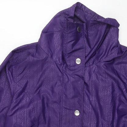 EWM Womens Purple Rain Coat Jacket Size 12 Zip