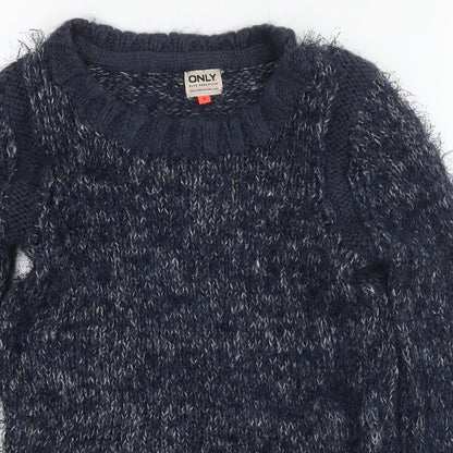Close-up detail of Only women’s red round neck acrylic jumper, size S
