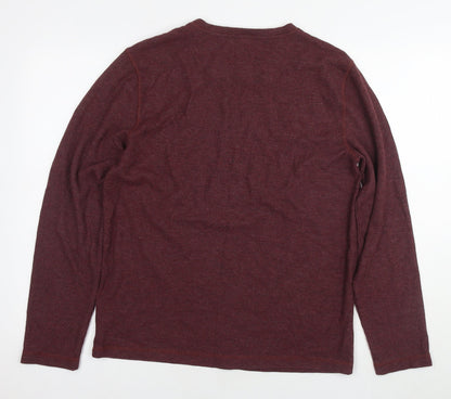Eddie Bauer Womens Brown Round Neck Polyester Pullover Jumper Size M