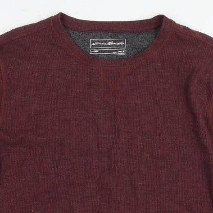 Eddie Bauer Womens Brown Round Neck Polyester Pullover Jumper Size M