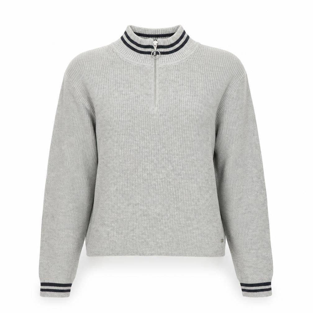 Pacific Republic Womens Grey Round Neck Polyester Pullover Jumper Size M