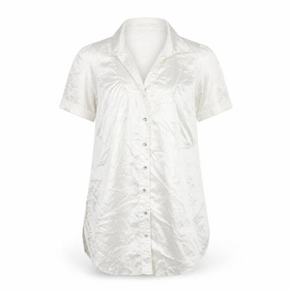 Kurt Muller Womens White Polyester Shirt Dress Size 12 Collared Button