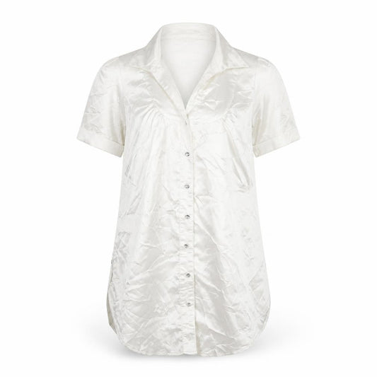 Kurt Muller Womens White Polyester Shirt Dress Size 12 Collared Button