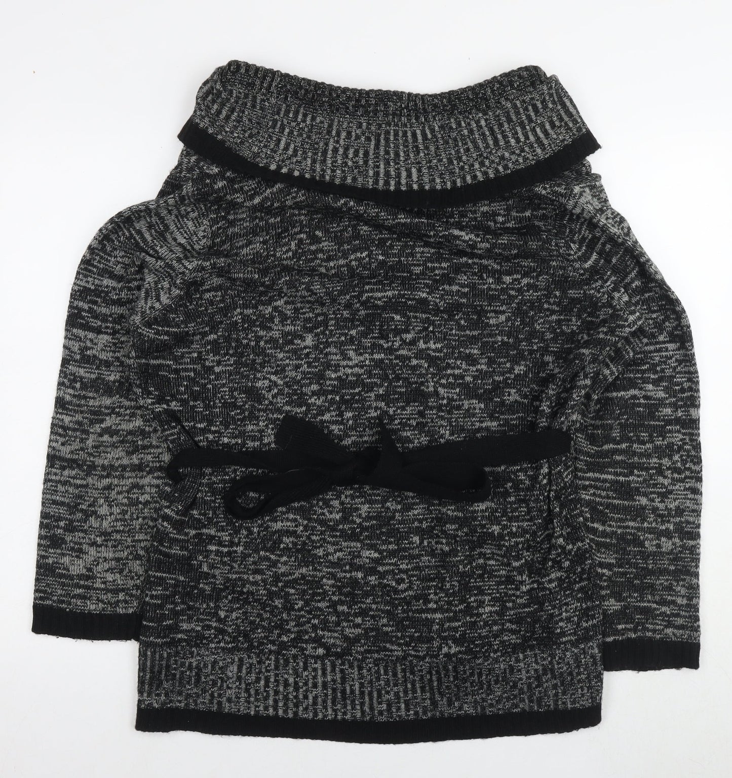 Bonmarché Womens Black Roll Neck Acrylic Tunic Jumper Size XL