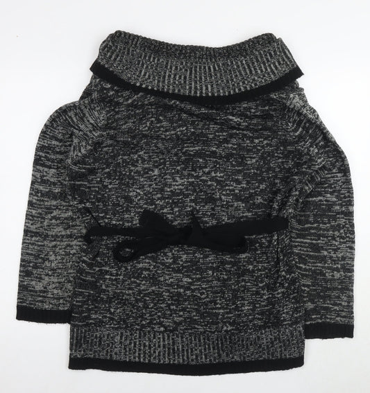 Bonmarché Womens Black Roll Neck Acrylic Tunic Jumper Size XL
