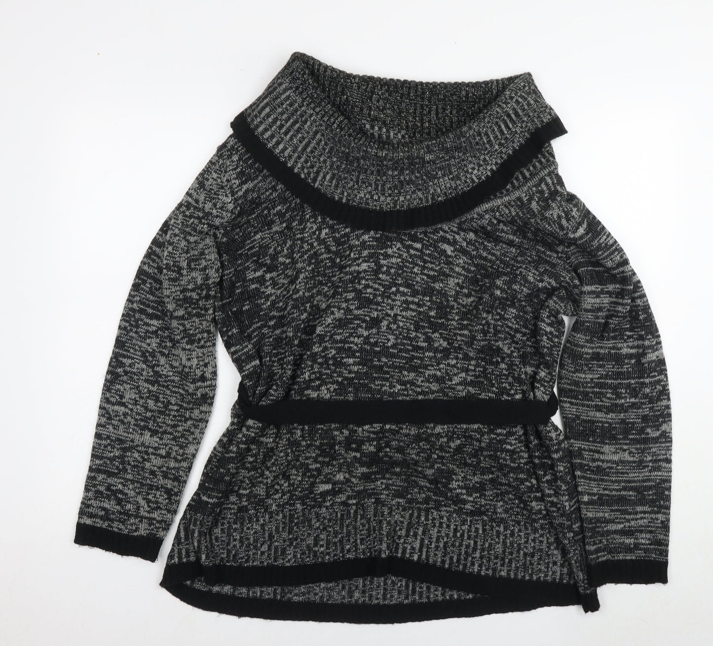 Bonmarché Womens Black Roll Neck Acrylic Tunic Jumper Size XL